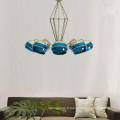 Creative New 6/8 tête suspendu lustre couleur bleu clair suspension lampe